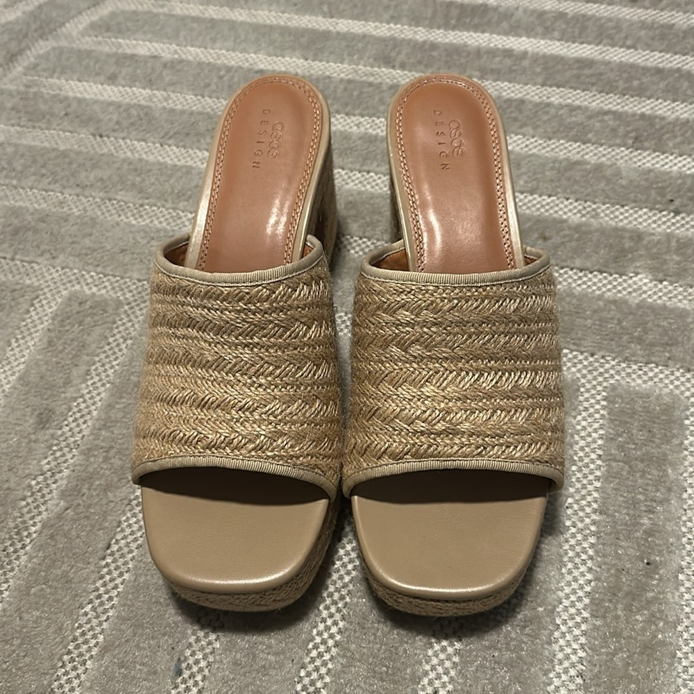 ASOS | Raffia Open Toe Platform Heels (Wide Width) - Picture 5 of 9